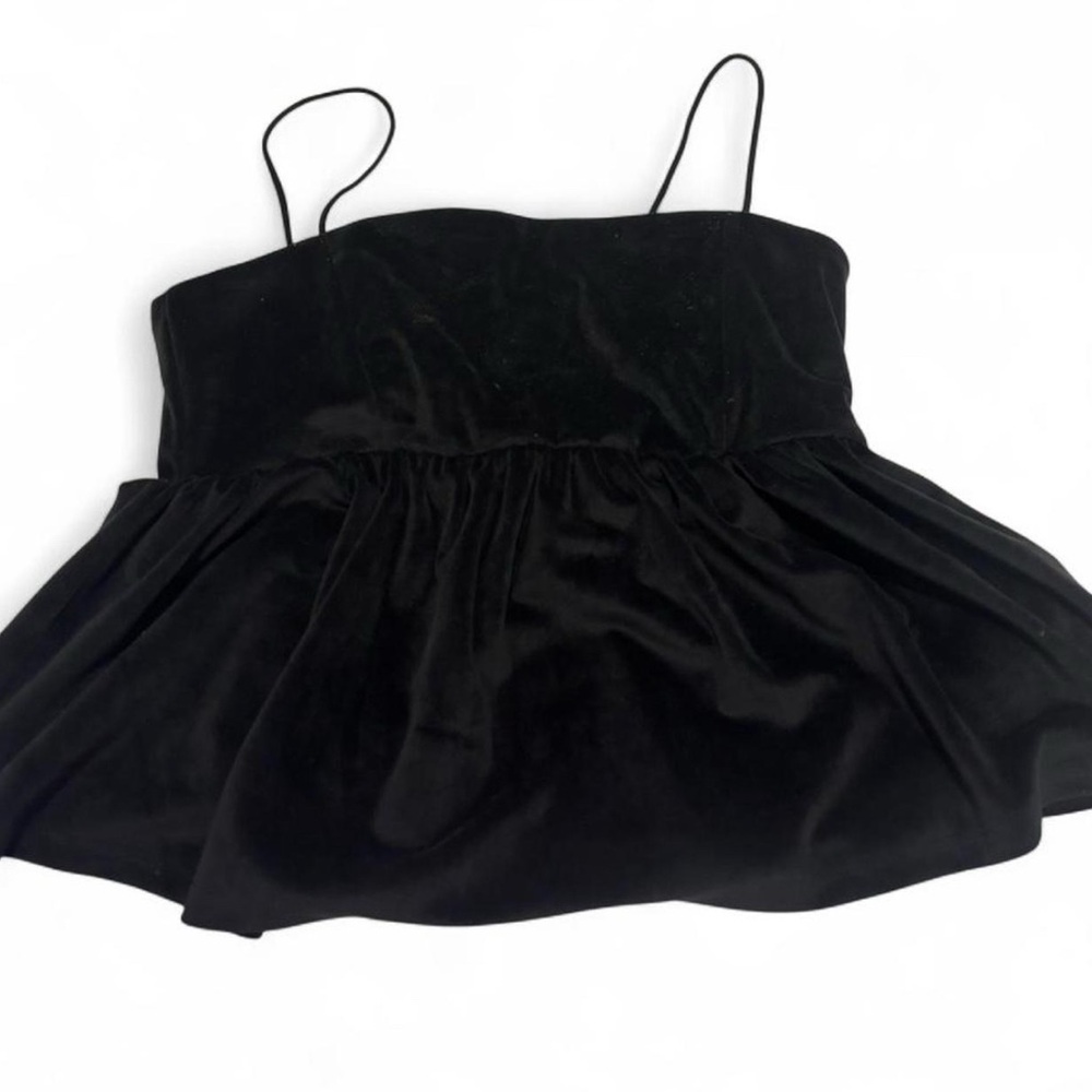 NEW L American Eagle Outfitters Black Velvet Top